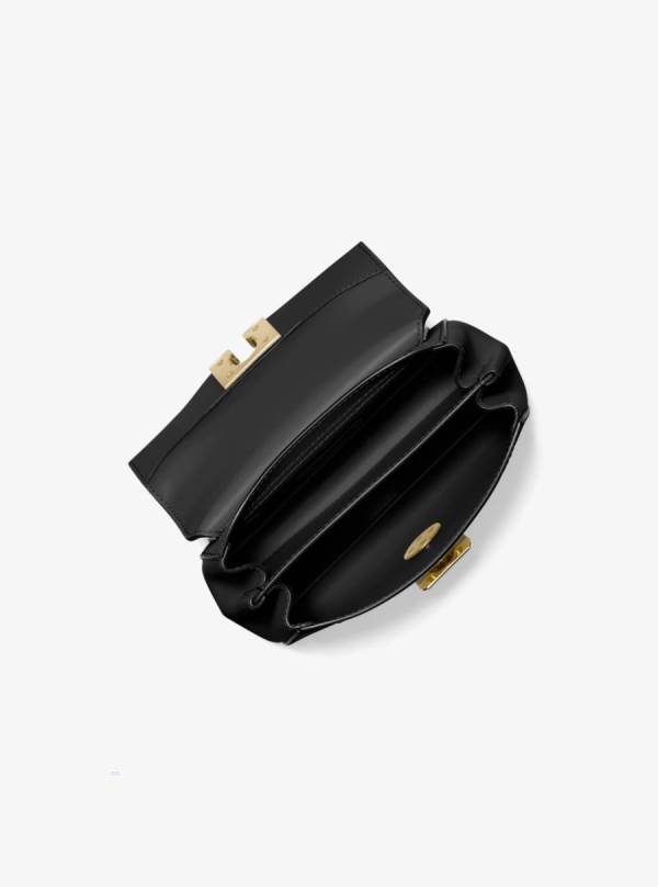 Damske Spojková Taška Michael Kors Lita Small Leather Čierne - Kabelky Michael Kors Akcia | BXNPQ-4608